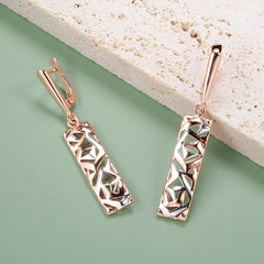 Trendy Copper-Plated Gold Earrings with Dual-Color Design