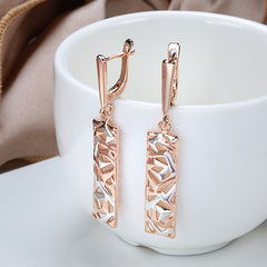 Trendy Copper-Plated Gold Earrings with Dual-Color Design