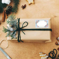 DIY Rectangle Flower Name Tag Stickers for Gifts