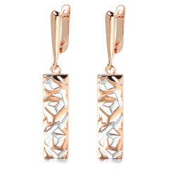 Trendy Copper-Plated Gold Earrings with Dual-Color Design
