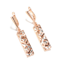 Trendy Copper-Plated Gold Earrings with Dual-Color Design